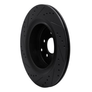 Infiniti Q70L Brake Rotor (1) - Rear Right - R1 Concepts - Drilled & Slotted - Black - `09-`24